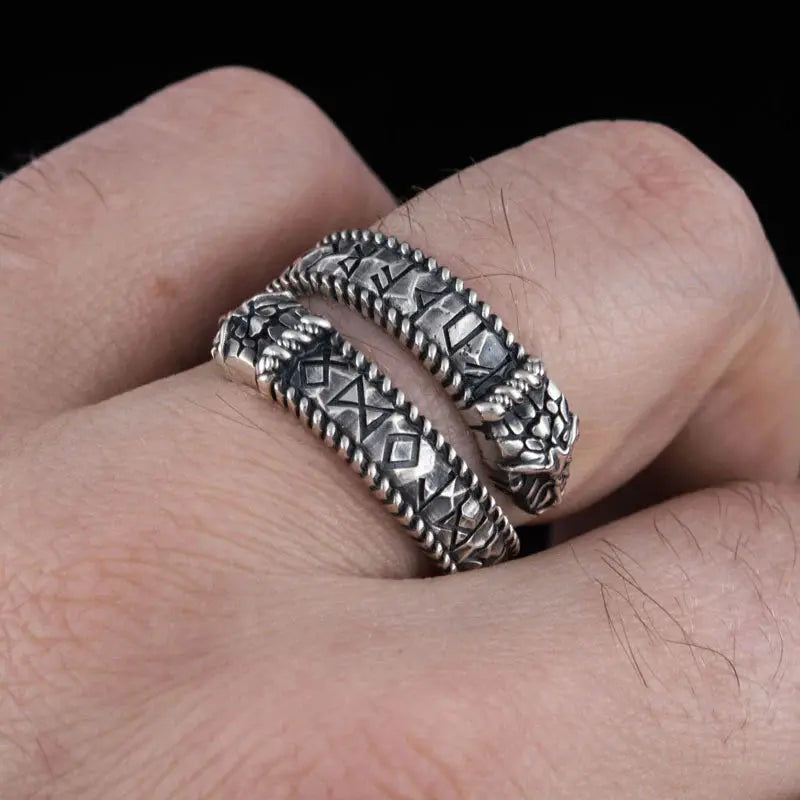 Ouroboros Ring (Silver) - Viking Heritage Store
