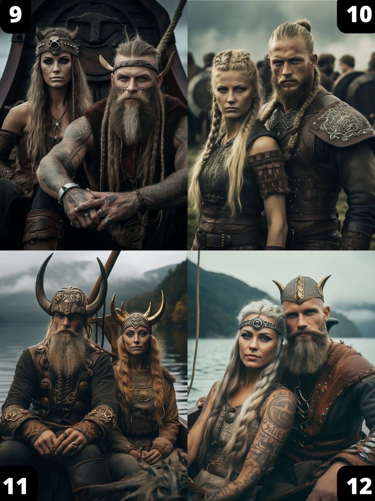 Personalized Viking Couple Portrait Model 1
