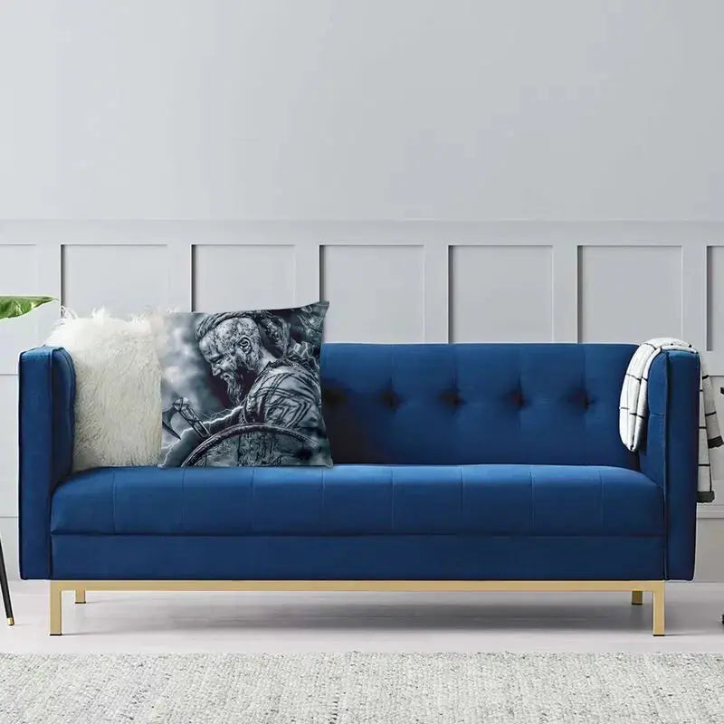 Ragnar Lothbrok Vikings Throw Pillow Decor Home Viking King Luxury Cushion Cover Velvet Pillowcase-Viking Heritage Store