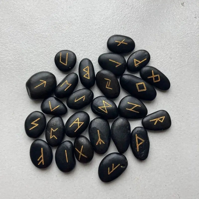 Runic Engravings Set of 25 Engraved Viking Runic Stones - Viking Heritage Store