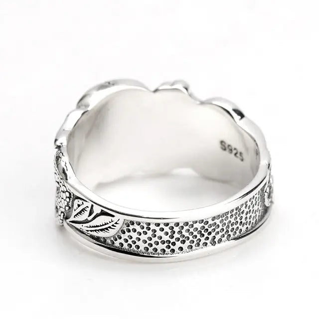 Silver Jörmungand Skull Ring - Viking Heritage Store