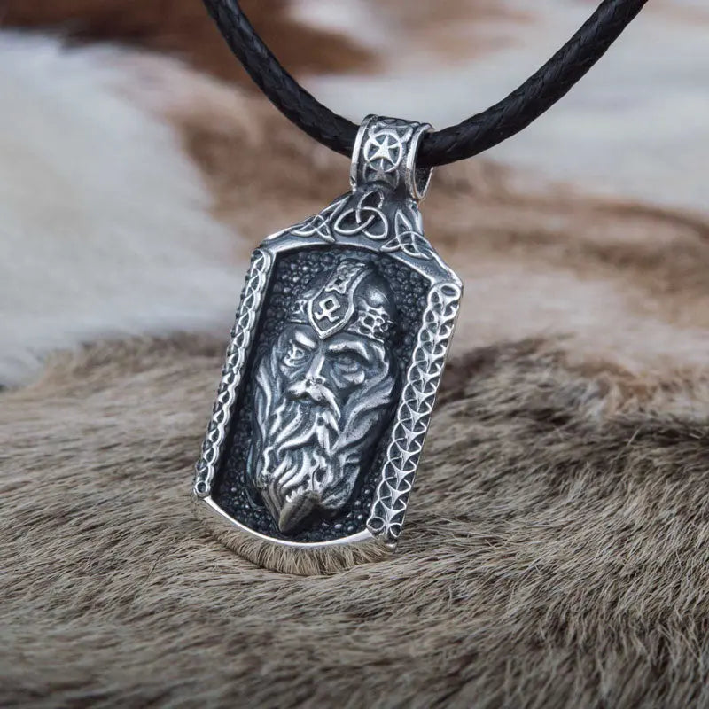 Silver Odin Necklace - Viking Heritage Store