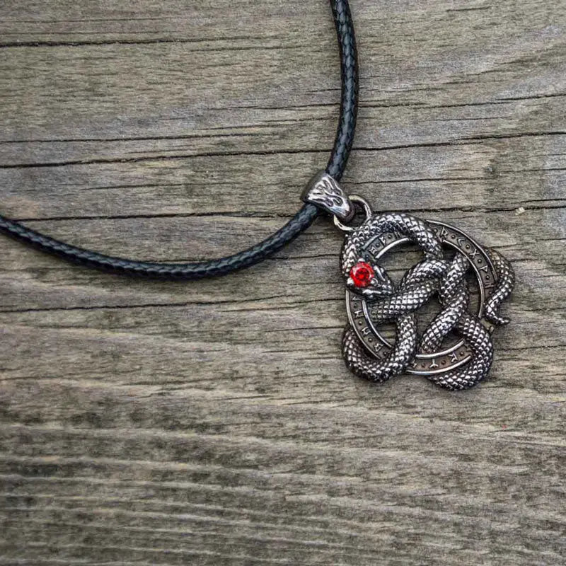 Silver Ouroboros Necklace - Viking Heritage Store