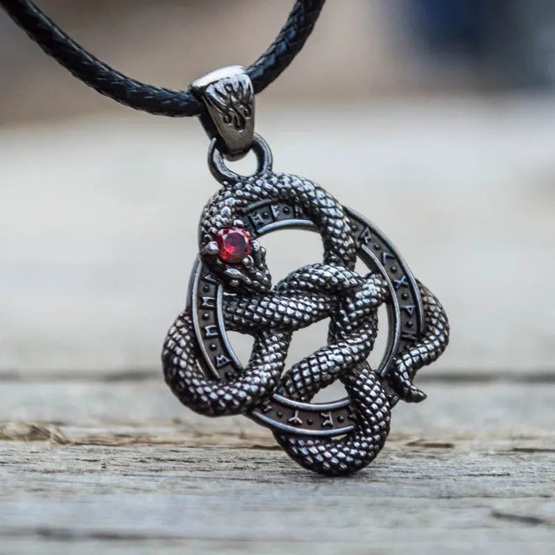 Silver Ouroboros Necklace - Viking Heritage Store