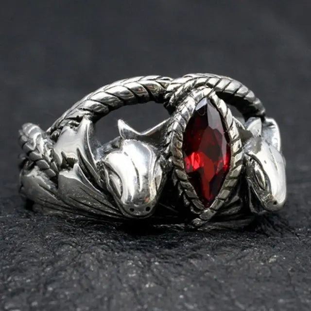 Silver Ouroboros Ring - Viking Heritage Store