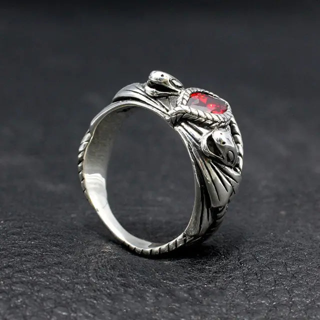 Silver Ouroboros Ring - Viking Heritage Store