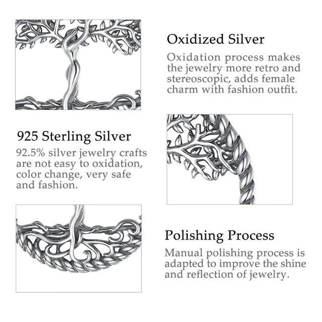 Silver Tree of Life Earrings - Viking Heritage Store