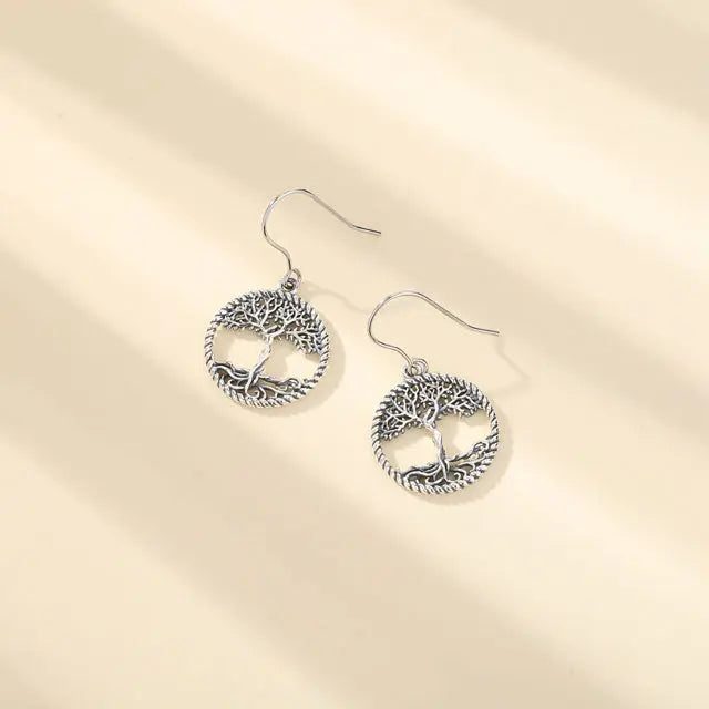 Silver Tree of Life Earrings - Viking Heritage Store