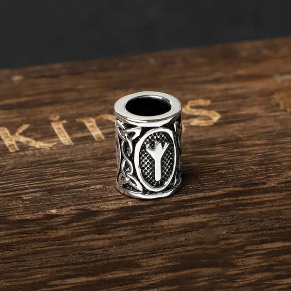 Silver Viking beard Beads Algiz Viking Heritage Viking