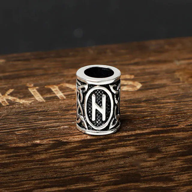 Silver Viking beard Beads Hagalaz - Viking Heritage Store