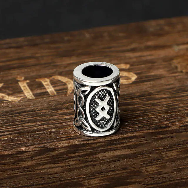 Silver Viking beard Beads Inguz - Viking Heritage Store