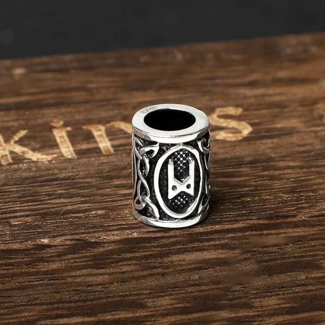 Silver Viking beard Beads Mannaz - Viking Heritage Store