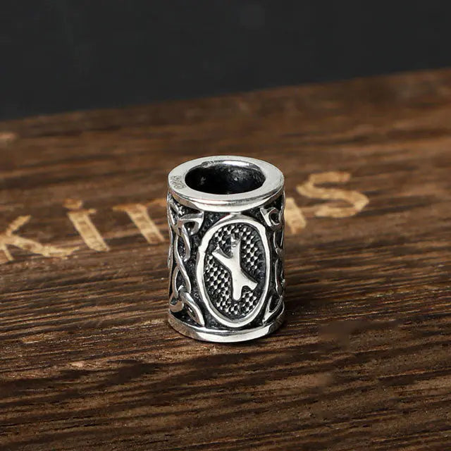 Silver Viking beard Beads Nautiz - Viking Heritage Store