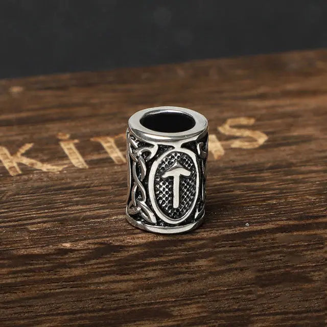 Silver Viking beard Beads Teiwaz - Viking Heritage Store