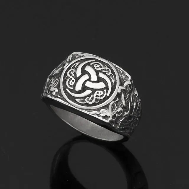 Triple Horn of Odin Ring - Viking Heritage Store