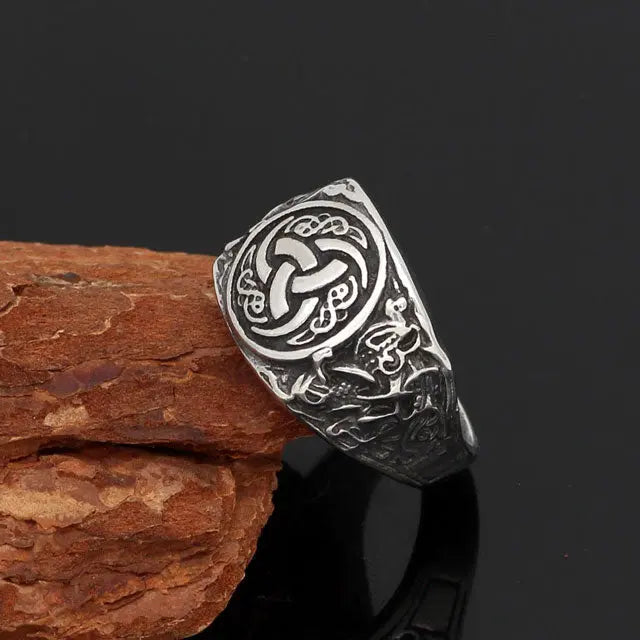 Triple Horn of Odin Ring - Viking Heritage Store