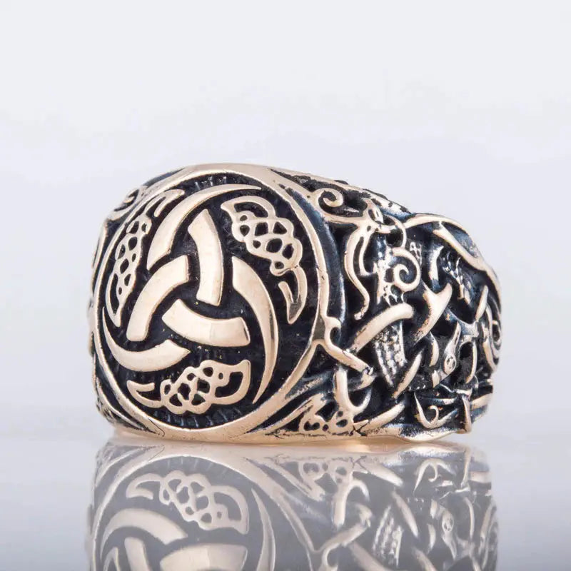 Triple Horn Ring (Solid Bronze) - Viking Heritage Store