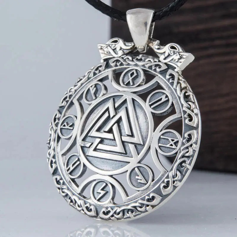 Valknut Necklace (Silver) - Viking Heritage Store