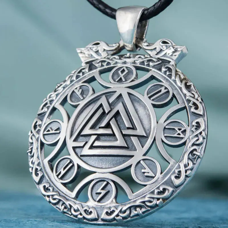 Valknut Necklace (Silver) - Viking Heritage Store