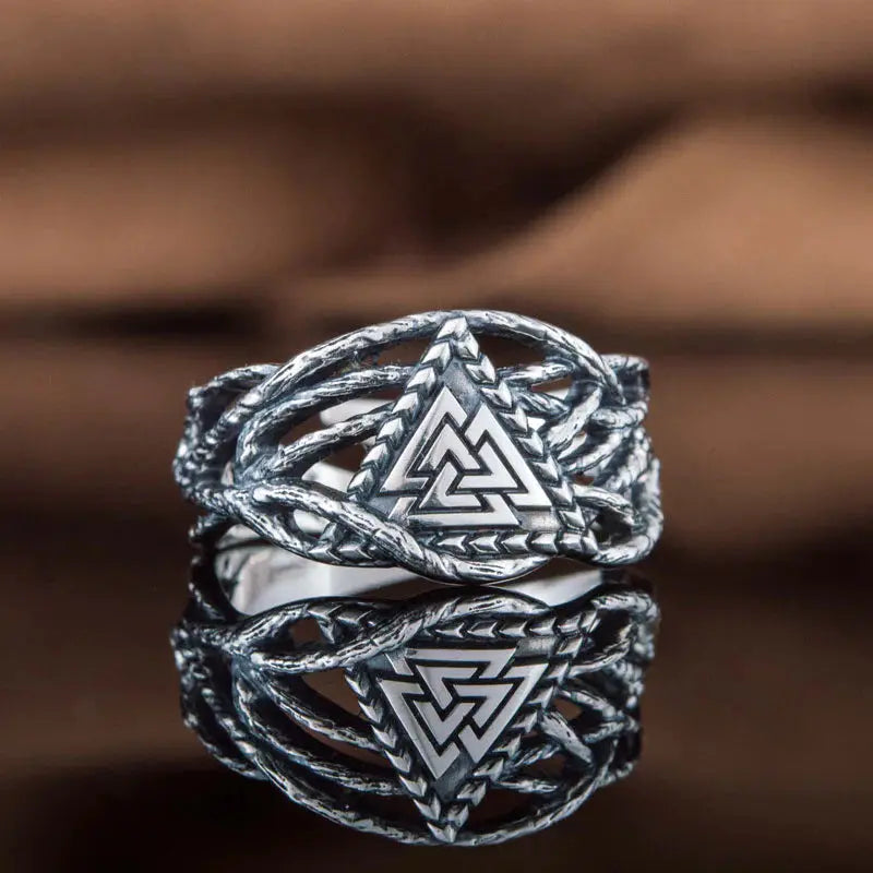 Valknut Ring (Silver) - Viking Heritage Store