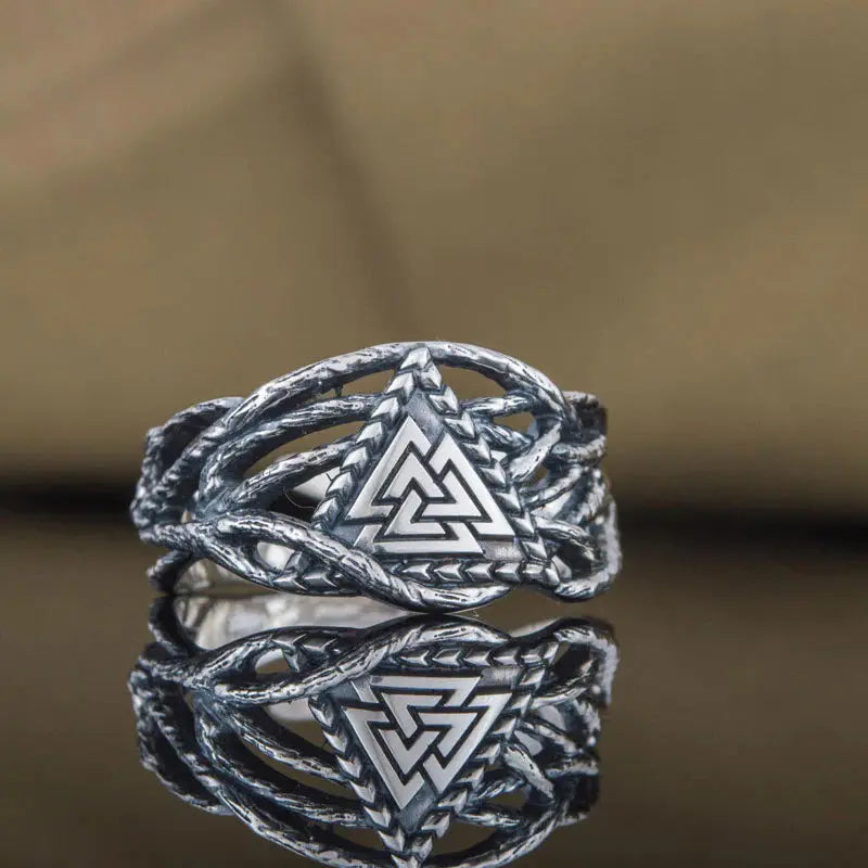 Valknut Ring (Silver) - Viking Heritage Store