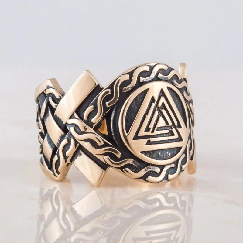 Valknut Ring (Solid Bronze) - Viking Heritage Store