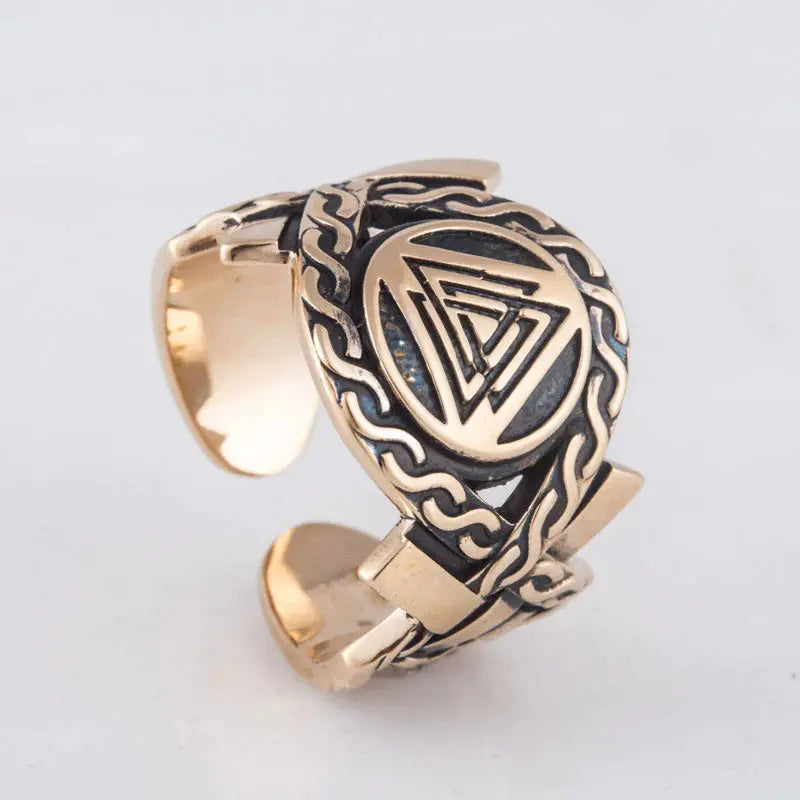 Valknut Ring (Solid Bronze) - Viking Heritage Store
