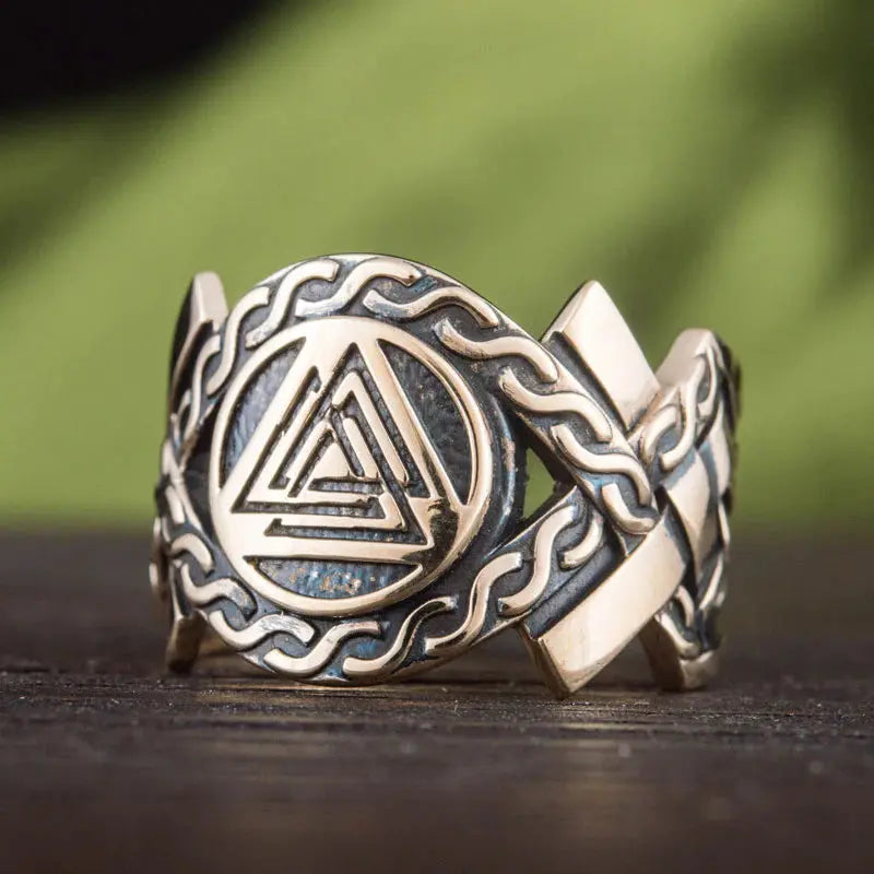 Valknut Ring (Solid Bronze) - Viking Heritage Store