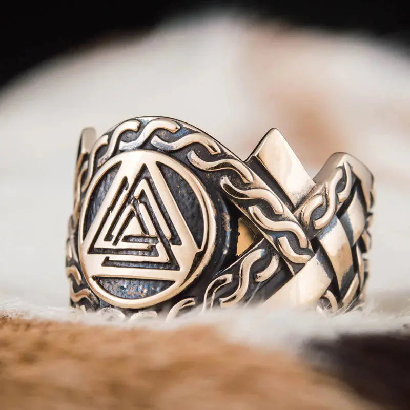 Valknut Ring (Solid Bronze) - Viking Heritage Store