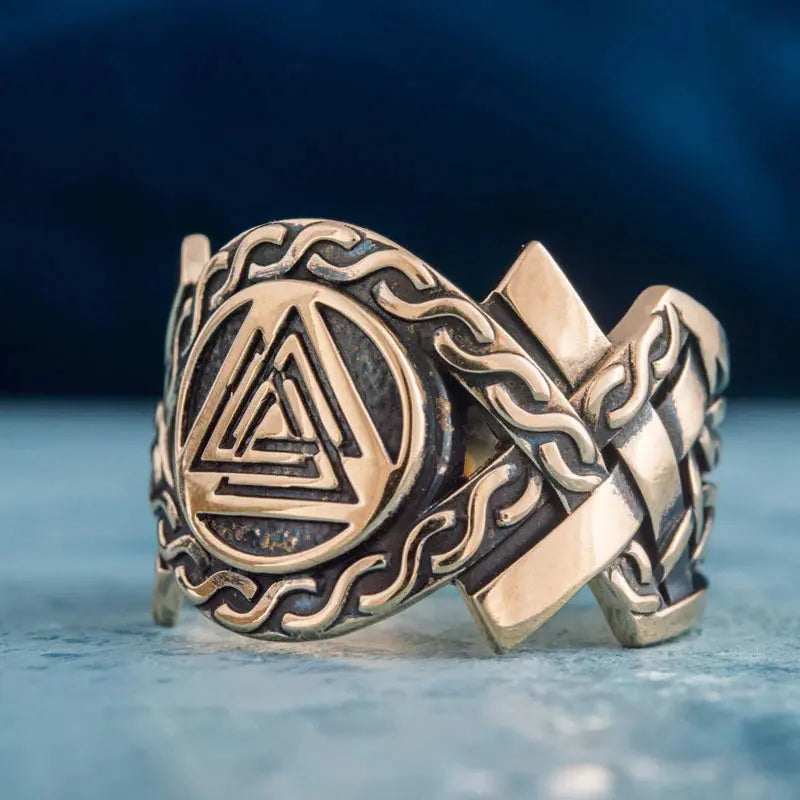 Valknut Ring (Solid Bronze) - Viking Heritage Store