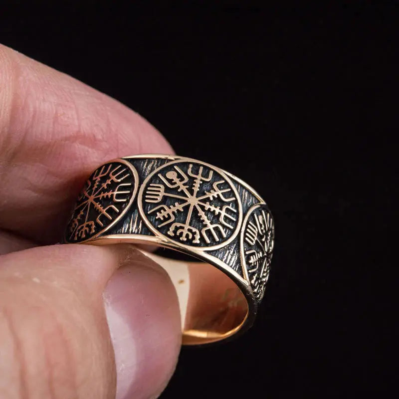 Vegvisir Ring (Solid Bronze) - Viking Heritage Store