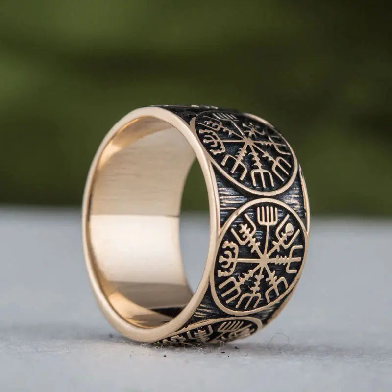 Vegvisir Ring (Solid Bronze) - Viking Heritage Store