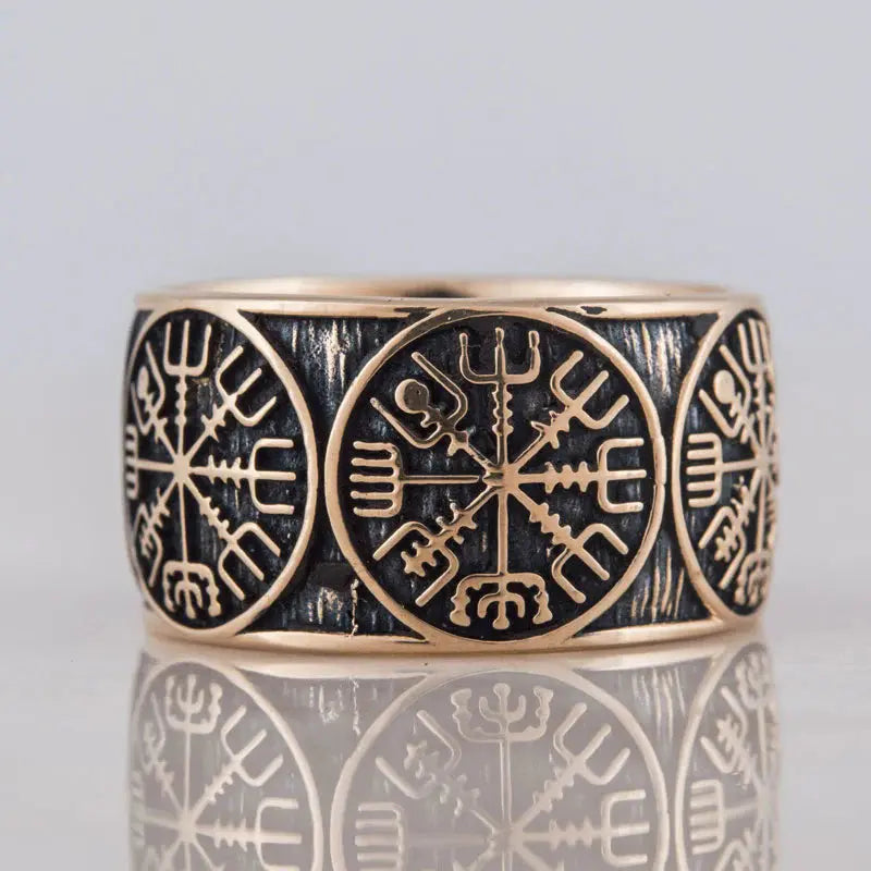 Vegvisir Ring (Solid Bronze) - Viking Heritage Store