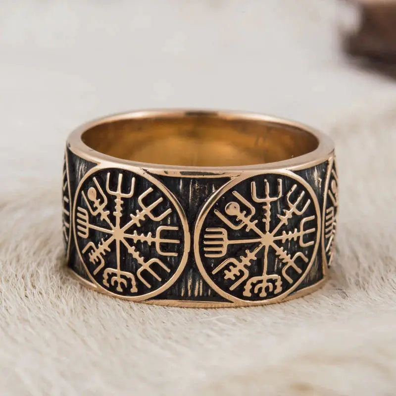 Vegvisir Ring (Solid Bronze) - Viking Heritage Store