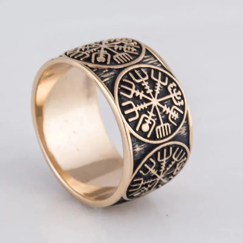Vegvisir Ring (Solid Bronze) - Viking Heritage Store