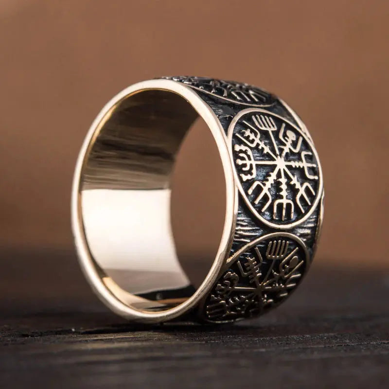 Vegvisir Ring (Solid Bronze) - Viking Heritage Store
