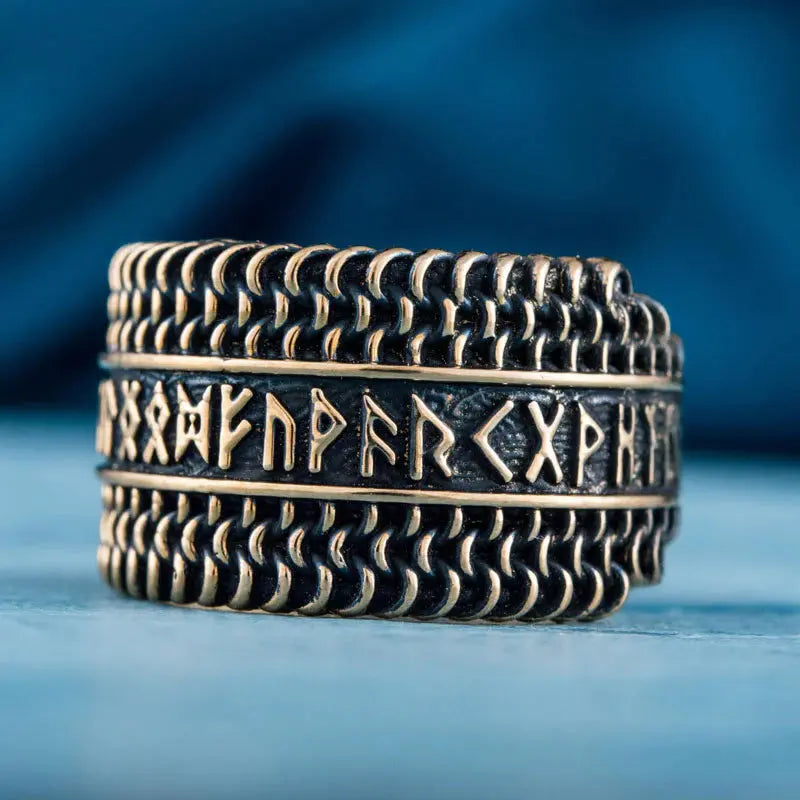 Blue Rune Ring Runes Ring | Viking Heritage - Viking Heritage Store