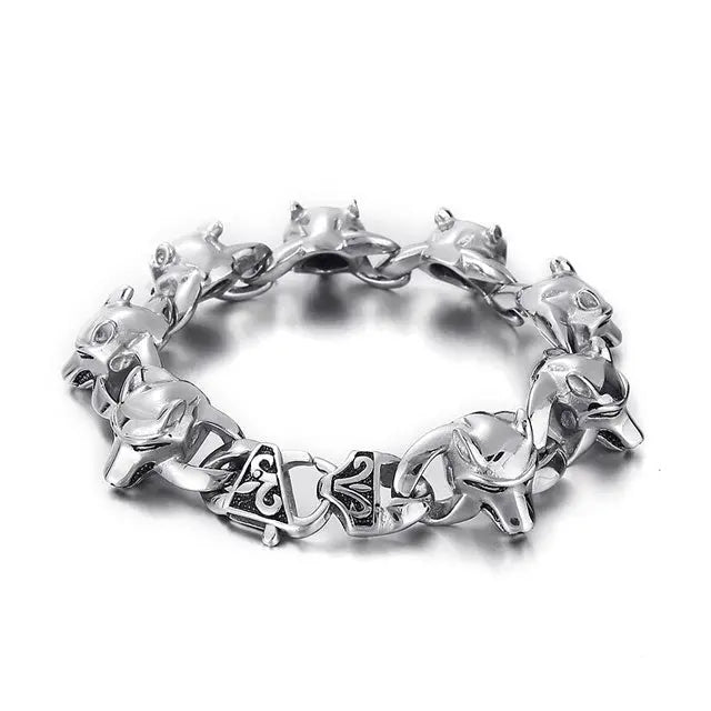 Viking Wolf Head Bracelet - Viking Heritage Store