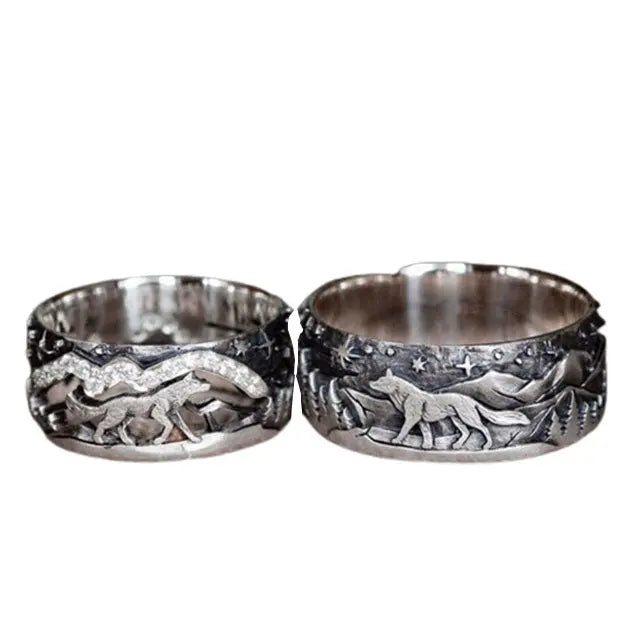Wolf Wedding Ring Sets - Viking Heritage Store