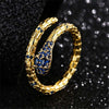 Gold Snake Ring with Blue Eyes - Viking Heritage Store