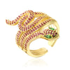 Gold Snake Ring Ruby Eyes - Viking Heritage Store
