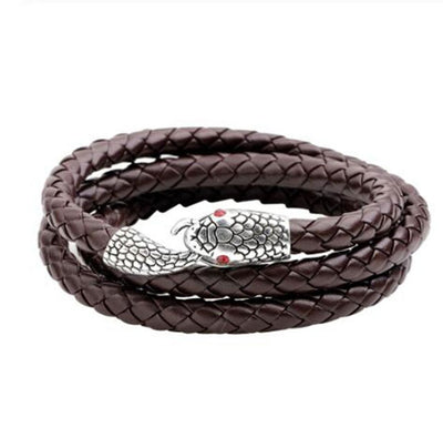 Leather Snake Bracelet - Viking Heritage Store