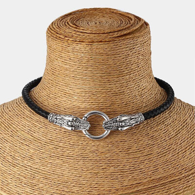 Leather Snake Choker Necklace - Viking Heritage Store