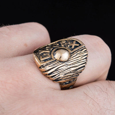 Viking Shield Ring (Solid Bronze) - Viking Heritage Store