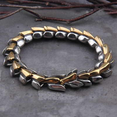 Mix Gold and Silver Ouroboros Bracelet - Viking Heritage Store