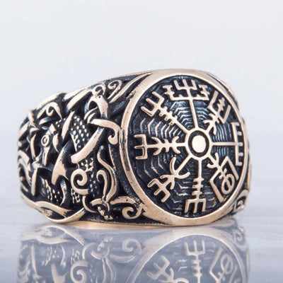 Vegvisir Ring (Solid Bronze) - Viking Heritage Store