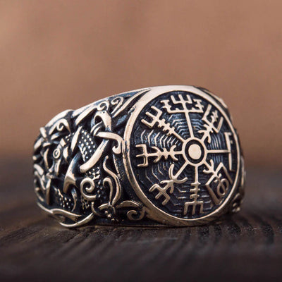 Vegvisir Ring (Solid Bronze) - Viking Heritage Store