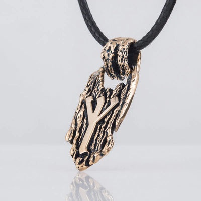 Algiz Runic Necklace (Bronze) - Viking Heritage Store