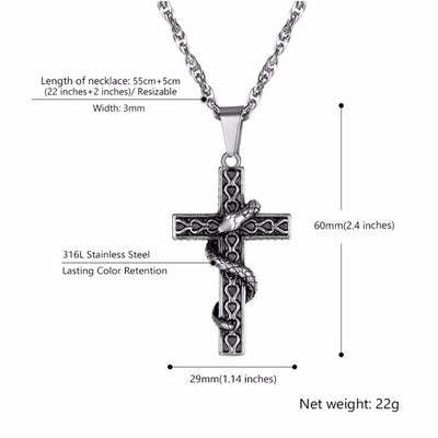 Snake Cross Necklace - Viking Heritage Store