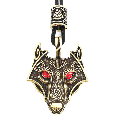 Fenrir Necklace with Red Eyes - Viking Heritage Store